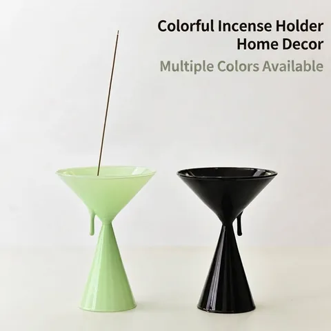 Zen Glass Incense Holder Hourglass Style Incense Burner Stand For Indoor Home Fragrance Tea Ceremony Aromatherapy Decor