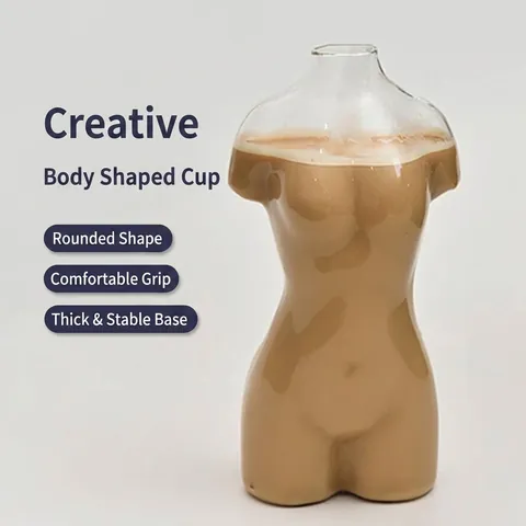 Kreativer Frauenkörper Kunst Glasbecher Hochborosilikat Hitzebeständig Cocktail Kaffee Milchtee Glas Für Bar KTV Party