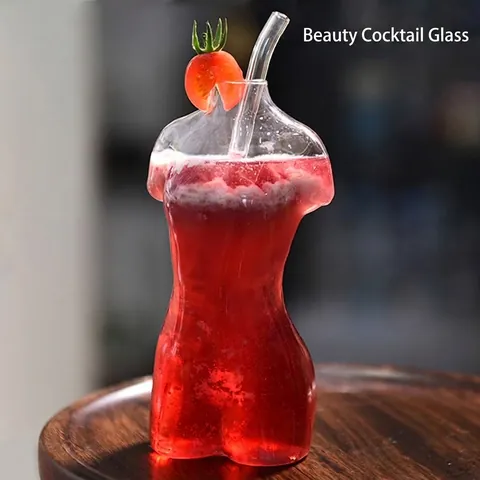 Kreativer Frauenkörper Kunst Glasbecher Künstlerische Nackte Frau Form Cocktail Bierglas Borosilikatglas Trinkgefäß für Bar Party Zuhause
