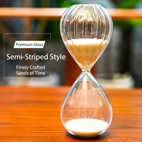 Nordic Striped Borosilicate Glass Hourglass Timer Handmade Sand Clock For Modern Home Office Bookshelf Decorative Ornament