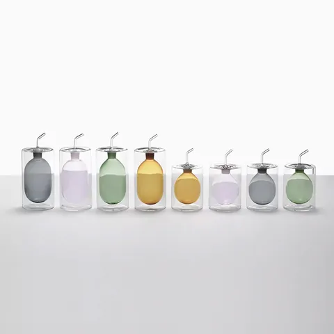 Creative Double Layer Glass Oil Bottle Colorful Inner Liner Vinegar Dispenser Glass Seasoning Bottle For Modern Kitchen Home