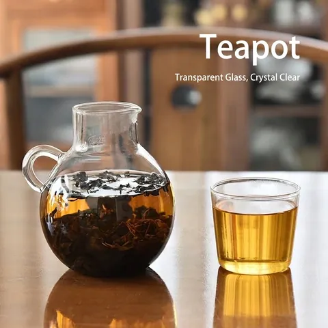Σετ Κανάτα και Φλιτζάνι από Ανθεκτικό στη Θερμότητα Βοριοπυριτικό Γυαλί Καφετιέρα Μεγάλης Χωρητικότητας Για Ζεστό Κρύο Νερό Τσάι Ποτά Κουζίνα Σπιτιού