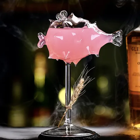 Kreative Kugelfisch Oktopus Schwan Schnecke Mond Form Cocktailgläser Hitzebeständiges Glas Martini Kelch Für Bar Party