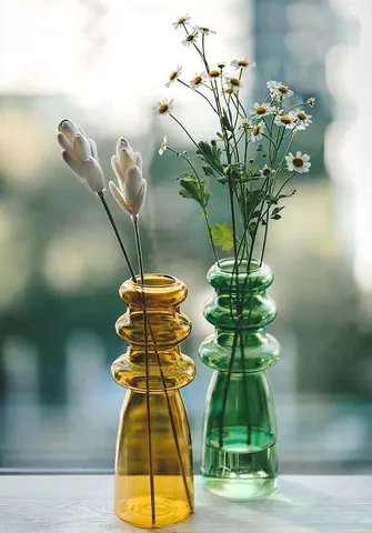 Creativo Spirale Vaso in Vetro Colorato Retro Forma di Zucca Contenitore Fiori Idroponici Decorazione Casa Soggiorno Ornamento