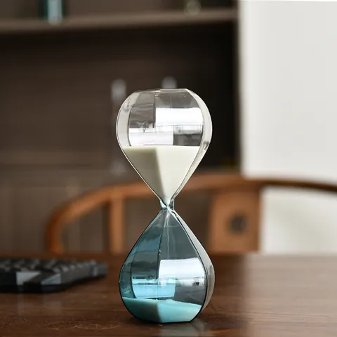 Nordic Colored Glass Hourglass Timer Geometric Diamond Sand Clock Decorative Desktop Ornament For Home Office Gift