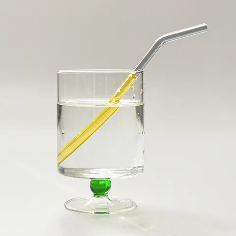 Französisch Retro Hoher Fuß Glasbecher Bunt Sphärisch Geometrisch Glasware Hitzebeständig Saft Kaffee Milch Becher