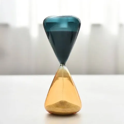 Modern Minimalist Dual-Color Spray Painted Borosilicate Glass Hourglass Timer European Creative Sand Clock For Home Office Decor Gift