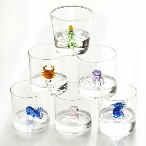 3D Animal Inside Glass Cup Creative Cartoon High Borosilicate Glass Water Mug Heat Resistant Milk Juice Cup For Kids Office Home