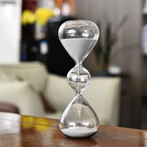 Reloj de Arena de Vidrio de Tres Capas Nórdico Creativo Temporizador de Arte Reloj de Arena Geométrico Decoración de Escritorio