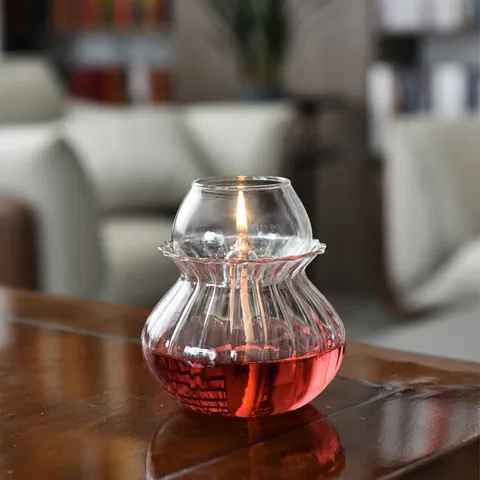 Vintage Glas Öllampe Handgefertigt Transparent Kerzenhalter Dekorativ Tischlaterne Für Hochzeit Bankett Heimdekoration Büro Ornament