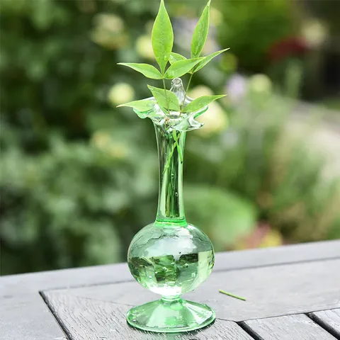 Creative Ins Style Colored Glass Vase Retro Hydroponic Plant Container Aromatherapy Bottle Desktop Ornament Home Decor