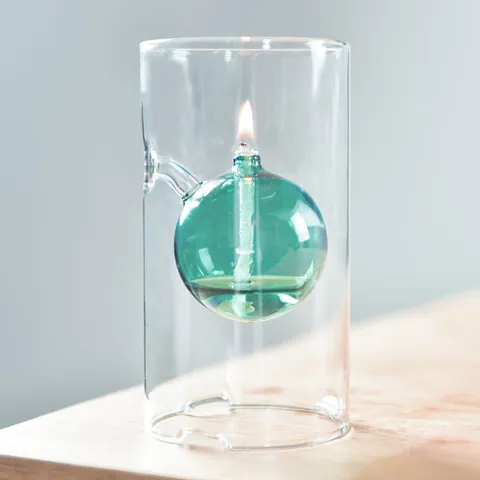 Lámpara de Aceite Candelabro de Vidrio de Borosilicato Estilo Europeo Cilindro Transparente Con Bola de Color Decoración Boda