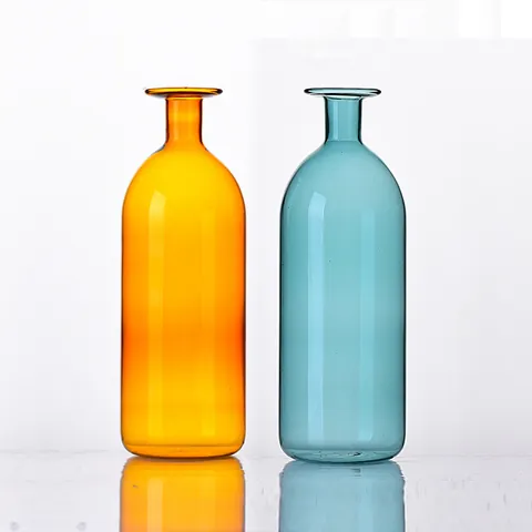 Modern Borosilicate Glass Vase Minimalist Ins Style Colorful Hydroponic Flower Container Desktop Aromatherapy Bottle Ornament