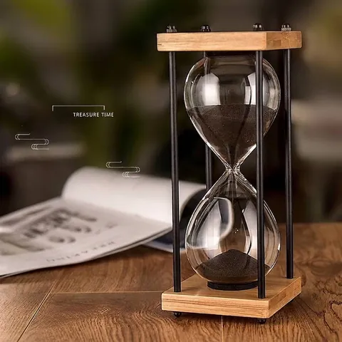 Vintage Wooden Frame Glass Hourglass Timer Decorative Sand Clock For Kids Home Office Desktop Ornament Cherish Time Gift