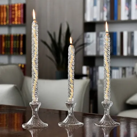 Candelabro de Vidrio en Espiral Transparente Lámpara de Aceite Creativa Vidrio de Borosilicato Centro de Mesa para Boda Hogar Fiesta