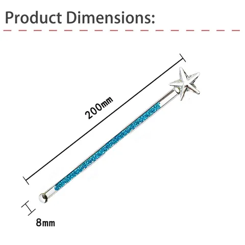 Handmade Pentagram Glass Drink Stirrer With Rhinestone Borosilicate Glass Mixing Spoon For Coffee Milk Tea Juice Home Party