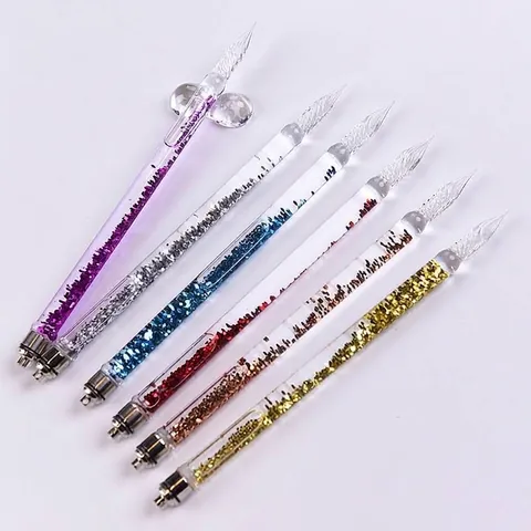 Luminous Colorful Glass Dip Pen Gift Set Handmade Glass Writing Pen with Ink for Calligraphy Drawing Art Supplies Gift