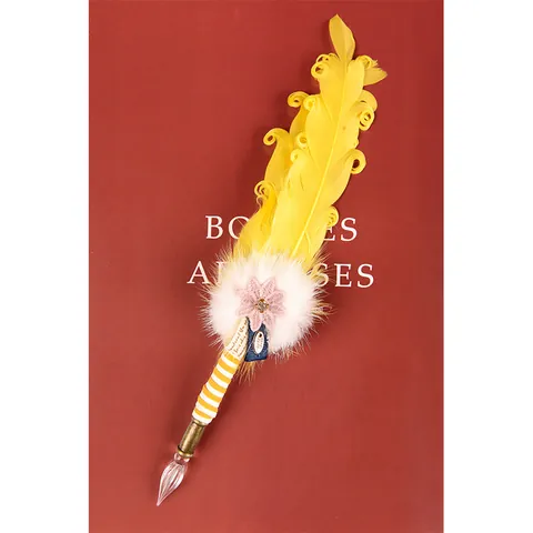 Handmade Feather Glass Dip Pen Set Creative Crystal Ink Stationery Gift Box For Calligraphy Writing Sketching Art Gift
