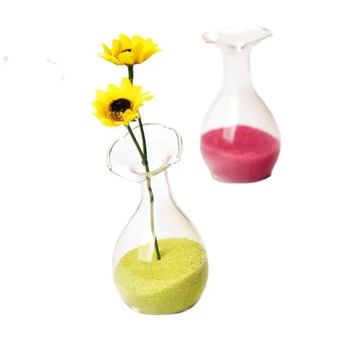 Creative European Pastoral Transparent Glass Vase With Flower Mouth Wavy Edge Hydroponic Flower Holder Aromatherapy Bottle