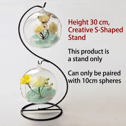 European Hanging Glass Vase Micro Landscape Terrarium With Metal Stand Creative Hydroponic Plant Container Home Decor
