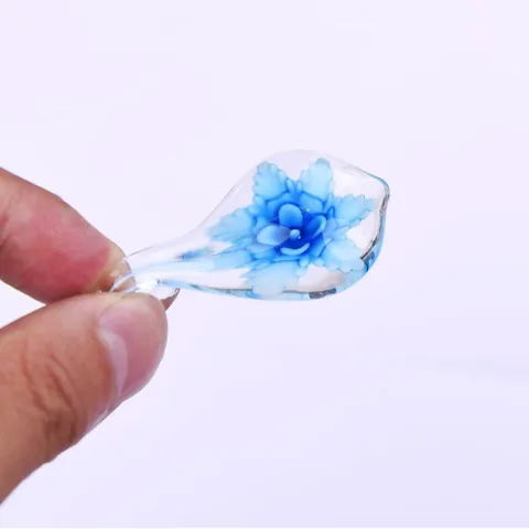 Handmade Glass Dip Pen Creative Floral Embedded Glass Writing Pen Artistic Calligraphy Dip Pen With Gift Box For Stationery Lovers