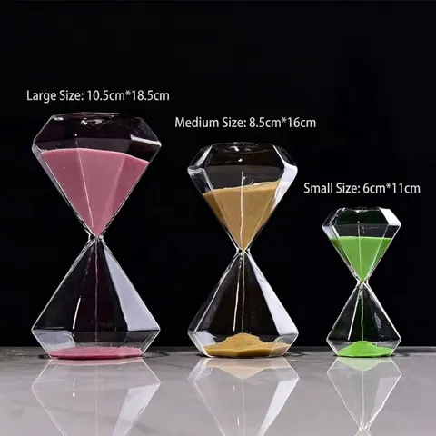 Diamond Shaped Glass Hourglass Timer Borosilicate Glass Sand Timer For Home Decor Office Ornament Creative Birthday Gift