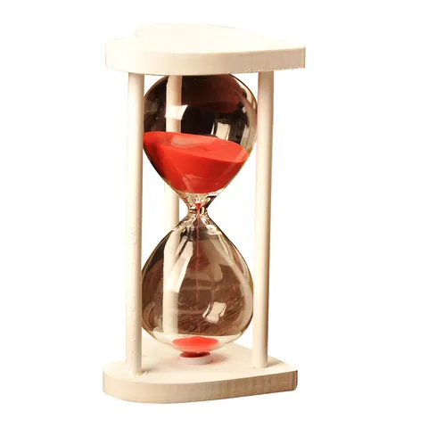 Heart Shaped Glass Hourglass Wood Frame Creative Sand Timer Desktop Ornament For Home Office Decor Business Gift