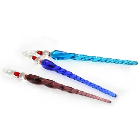 Handcrafted Colorful Spiral Glass Dip Pen High Borosilicate Glass Twisted Writing Pen For Business Calligraphy Art Supplies Gift