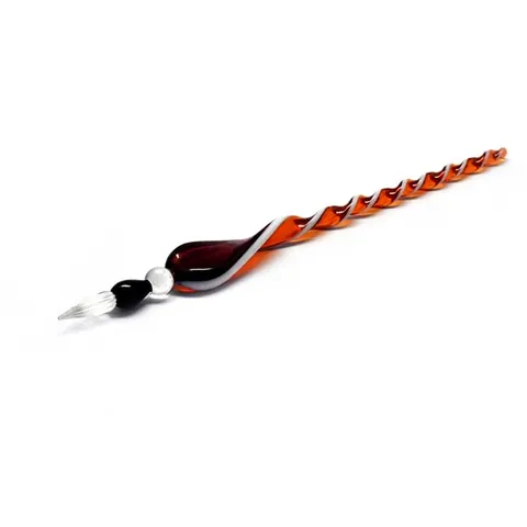 Handmade Spiral Threaded Glass Dip Pen Creative High Borosilicate Glass Calligraphy Writing Pen For Office Business Gift