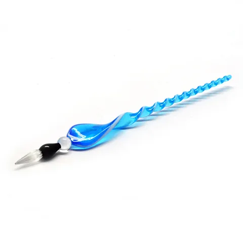 Handmade Spiral Threaded Glass Dip Pen Creative High Borosilicate Glass Calligraphy Writing Pen For Office Business Gift