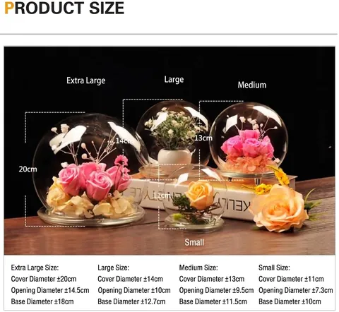 European DIY Creative Transparent Spherical Glass Display Cloche Landscape Cover Only Without Decoration Home Wedding Decor