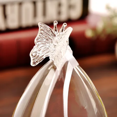 Creatieve Vlinder Glazen Stolp met Basis Helder Handgeblazen Borosilicaatglas Stolp voor Microlandschap Geconserveerde Bloemen Decoratie