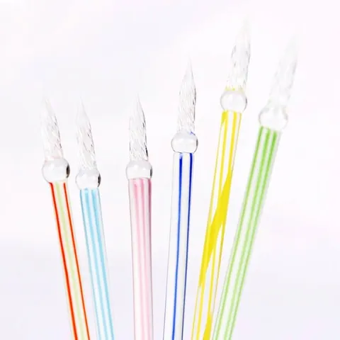 Handmade Glass Dip Pen High Borosilicate Blown Crystal Signature Pen For Calligraphy Writing Gift Office Business Stationery