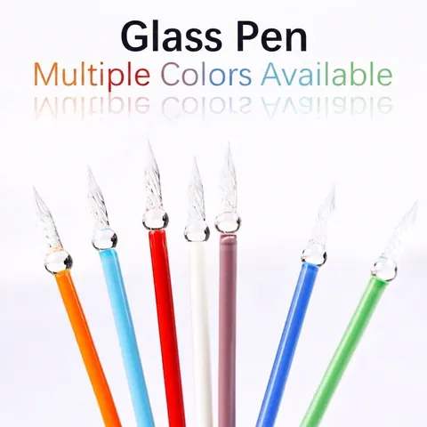 Handmade Borosilicate Glass Dip Pen Minimalist Spiral Nib Writing Drawing Signature Pen For Office Business Gift Calligraphy Art Supplies