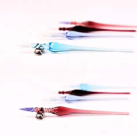 Handmade Borosilicate Glass Dip Pen Spiral Nib Fountain Pen For Writing Drawing Business Gift Office Supplies Multicolor