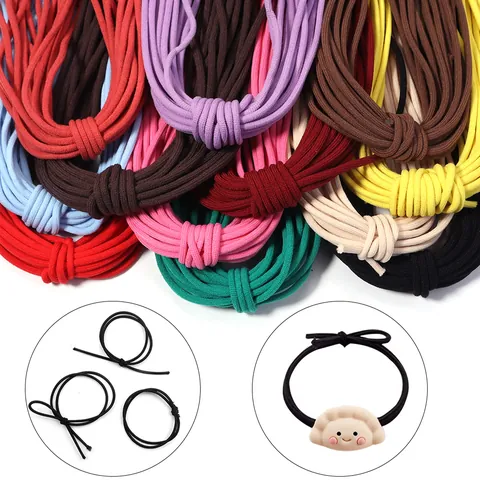 Multicolor Elastic Cord Polyester Braided Rope For DIY Jewelry Making Hair Ties Clothing Drawstring Accessories Braided String
