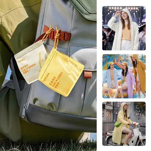 Impermeabile EVA Lungo Con Cappuccio Impermeabile Portatile Esterno Viaggio Moda Unisex Riutilizzabile Chiusura A Bottoni Polsini Elastici