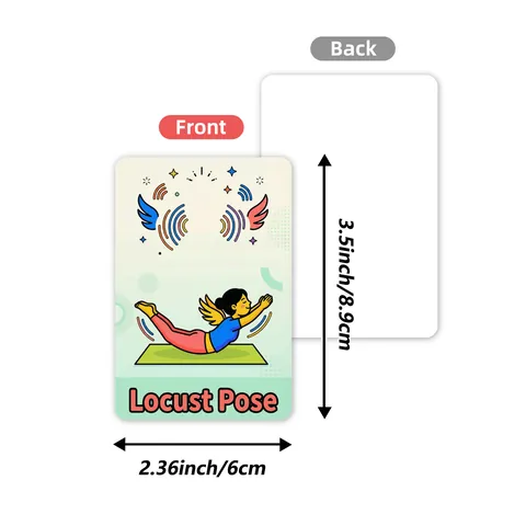 Cartoon Abstract Yoga Poses Flashcards Minimalist Modern Educational Learning Flash Cards Art Paper Color Printed Cards For Kids Family Interactive Exercise Teaching Material