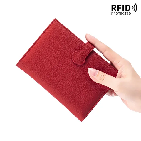 Topnerf Rundleer A7 Mini Losbladig Notitieboek RFID-Bescherming Paspoorthouder Portemonnee Organizer Reisdagboek Voor Heren Dames