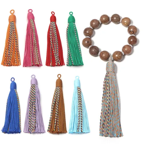 Nordic Decorative Tassel Pendant With Wooden Beads Cotton Thread Hemp Rope Woven Curtain Tassel For Home Hotel Wedding Decor