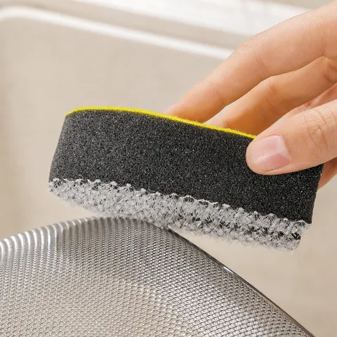 U-Shaped Double Sided Cleaning Sponge Household Kitchen Dishwashing Magic Sponge Sink Cleaning Brush Mesh Gap Brush
