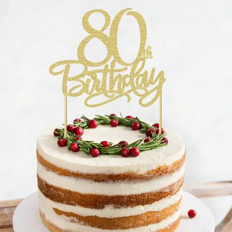 Cake Topper Γενεθλίων από Χαρτί με Γκλίτερ Χρυσή Σημαία Τούρκας Διακόσμηση για Προμήθειες Γιορτής Επετείου