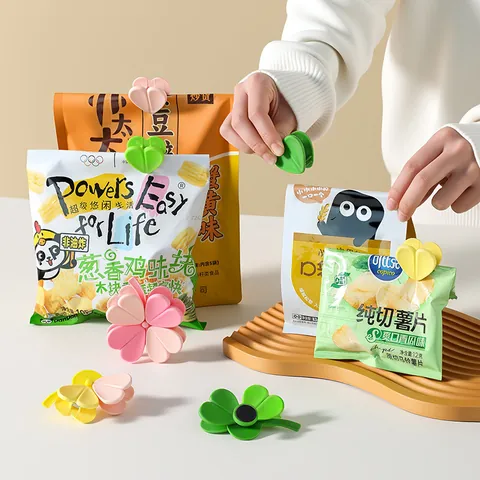 Klee Magnetischer Verschlussclip Kühlschrankmagnet Lebensmittel Snack Beutel Verschlussclip Kreativer Küchen Aufbewahrung Clip Halter