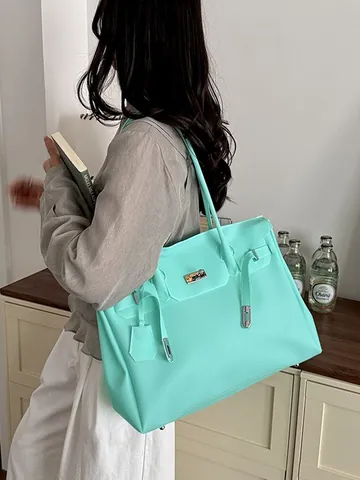 Borsa Tote Jelly Grande Capacità da Donna Borsa a Tracolla Impermeabile in PVC con Manico Superiore Borsa Casual da Commuter