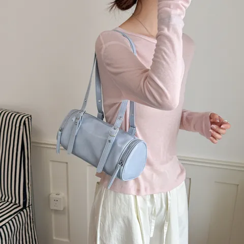 Bolso De Hombro Retro De Cuero PU Para Mujer Vintage Elegante Color Sólido Bolso Bandolera Versátil Diario Conductor Almohada