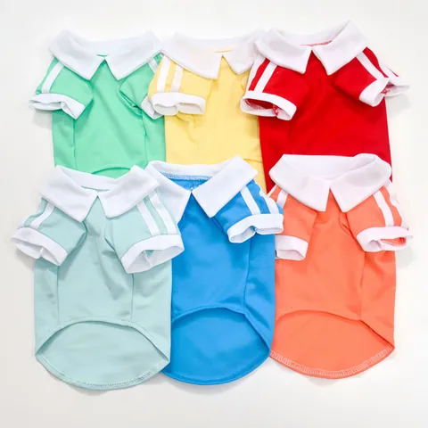 Sommer Klassisches Klein Hund Polo Shirt Atmungsaktiv Polyester Welpe T Shirt Süße Revers Haustier Kleidung Für Bichon Pudel
