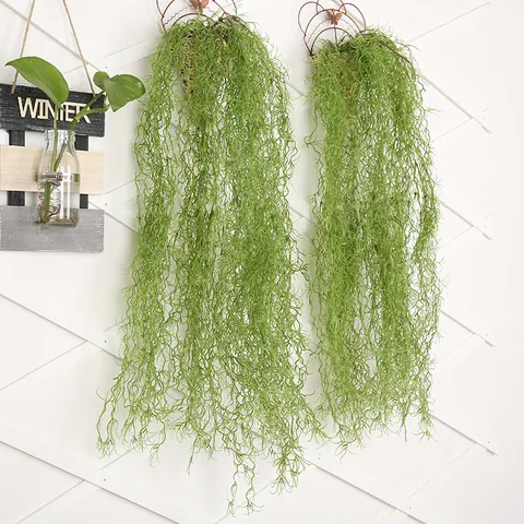 Plantes Suspendues Artificielles Faux Vignobles Vert Air Herbe Beauté Moustache Pour Salon Maison Mur Décor Hôtel Plafond Décoration