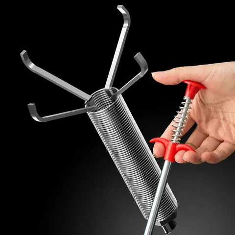 Flexible Drain Snake Clog Remover Four Claw Grabber Tool Stainless Steel Spring Pipe Dredging Tool For Bathroom Kitchen Sink