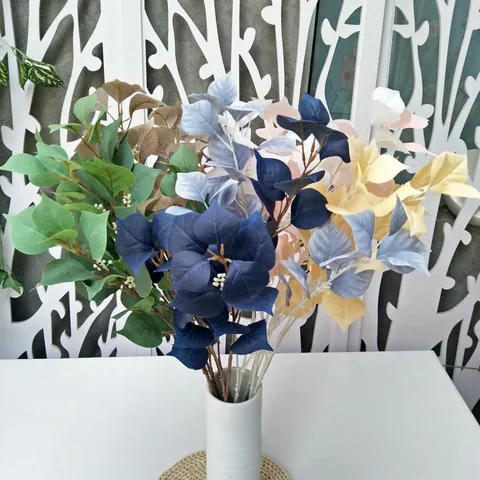 Artificial Bodhi Leaf Branches Silk Fake Greenery Plant Stems For Wedding Home Wall Floral Room Decoration