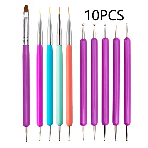 Clay Sculpting Tool Kit With Nylon Brush And Metal Ball Dotting Pens For Pottery Carving Craft DIY Art